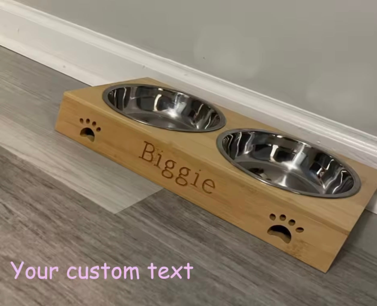 Personalised Wooden Pet Bowl | Personalised Dog Bowl | Personalised Cat Bowl | Wooden Handmade | UK Made | Pet Feeder | Dog Feeder | Pet