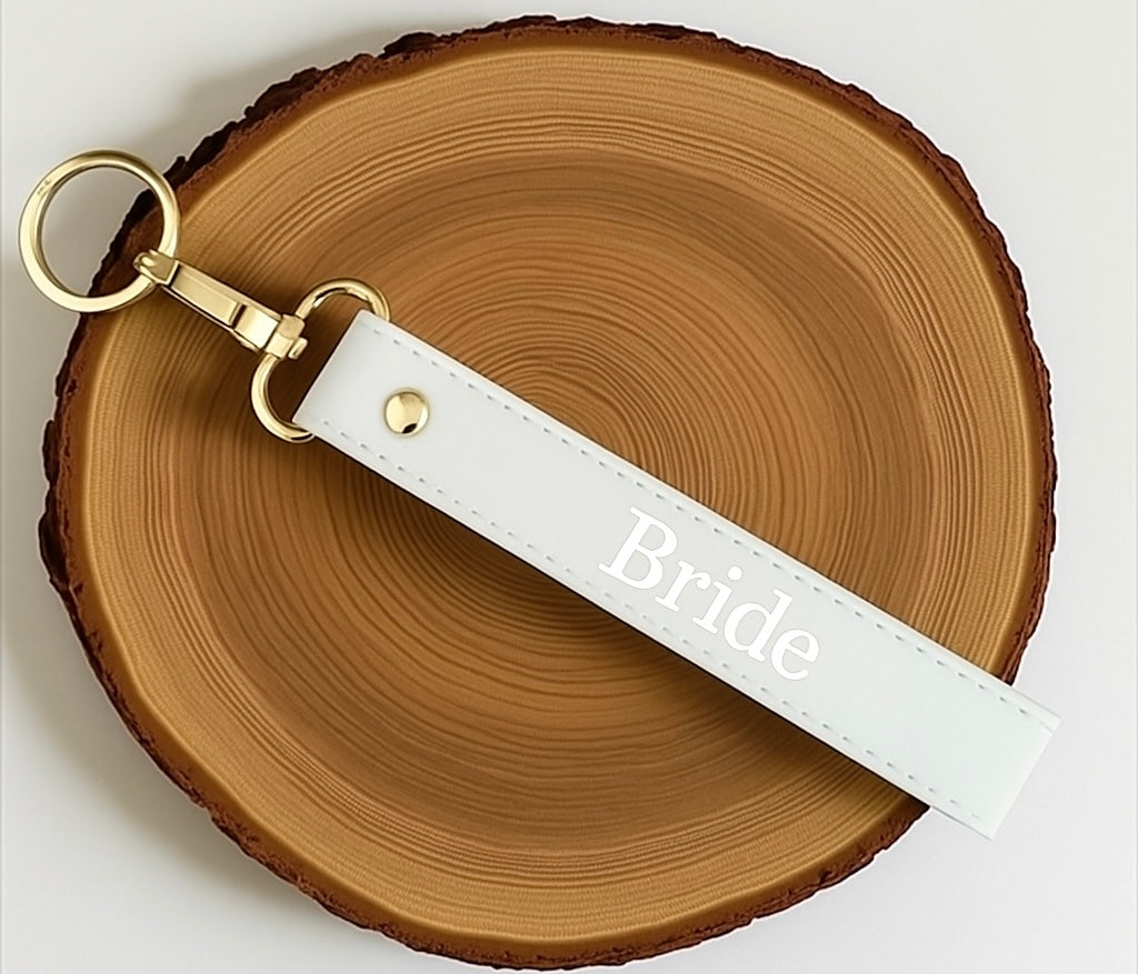 Handmade Vegan Leather Personalised Keyring Keychain Langyard | Personalised Wedding Gift | Personalised Wedding Favor | Personalised Gift