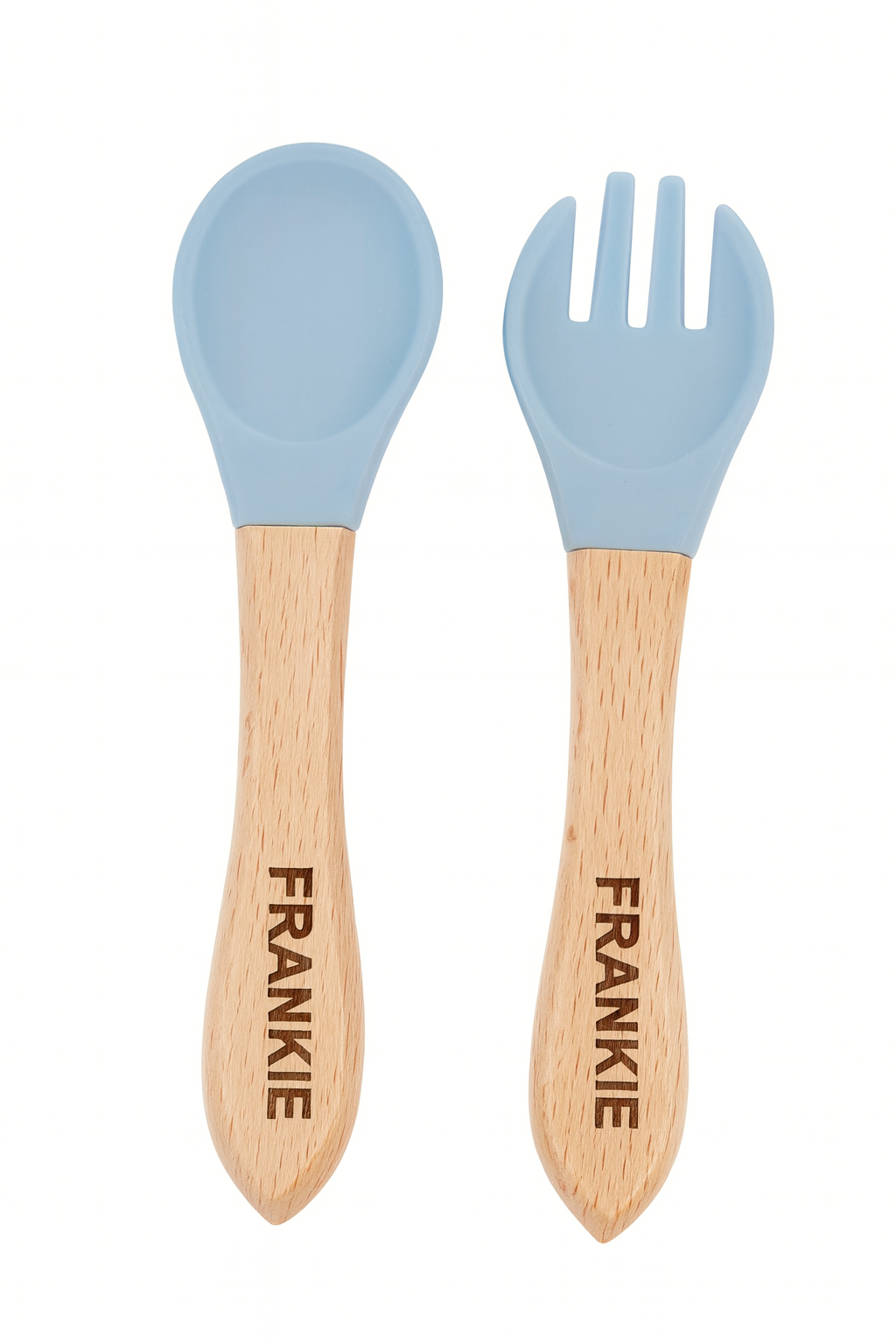 Personalised Weaning Cutlery Set | Baby Toddler Spoon and Fork Set | Baby Weaning | Weaning Gift Set | UK Made | Wood and Silicone |