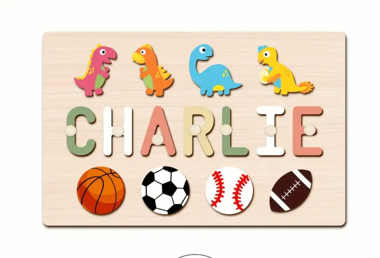 Handmade Wooden Personalised Baby Toddler Jigsaw Puzzle | Personalised Baby & Toddler Wooden Toy | 5 Designs | Handmade Toy | Personalised