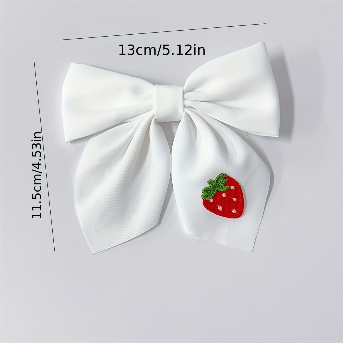 On Trend White Strawberry Hair Bow Clip Handmade Cute Strawberry Hair Barrette Hair Bow Hair Bow Clipfor Women And daily use, Summer, Ponytail, Duckbill Clip