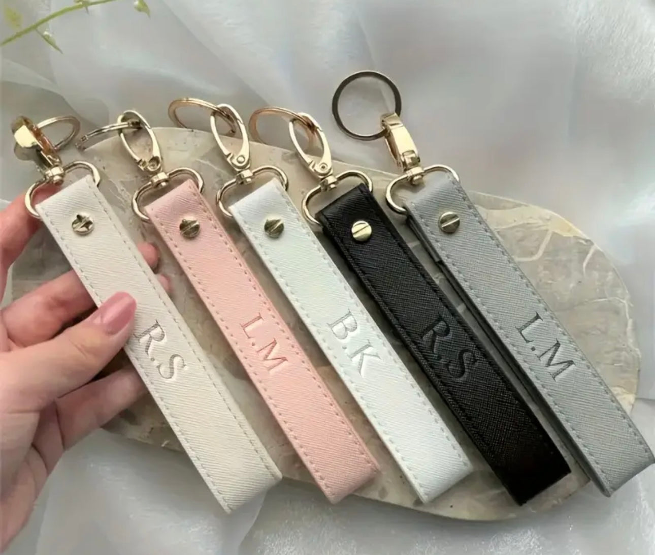 Handmade Vegan Leather Personalised Keyring Keychain Langyard | Personalised Wedding Gift | Personalised Wedding Favor | Personalised Gift