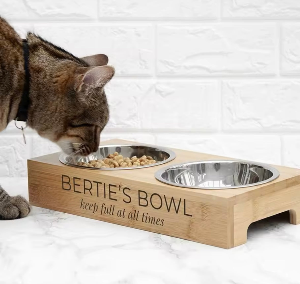 Personalised Wooden Pet Bowl | Personalised Dog Bowl | Personalised Cat Bowl | Wooden Handmade | UK Made | Pet Feeder | Dog Feeder | Pet