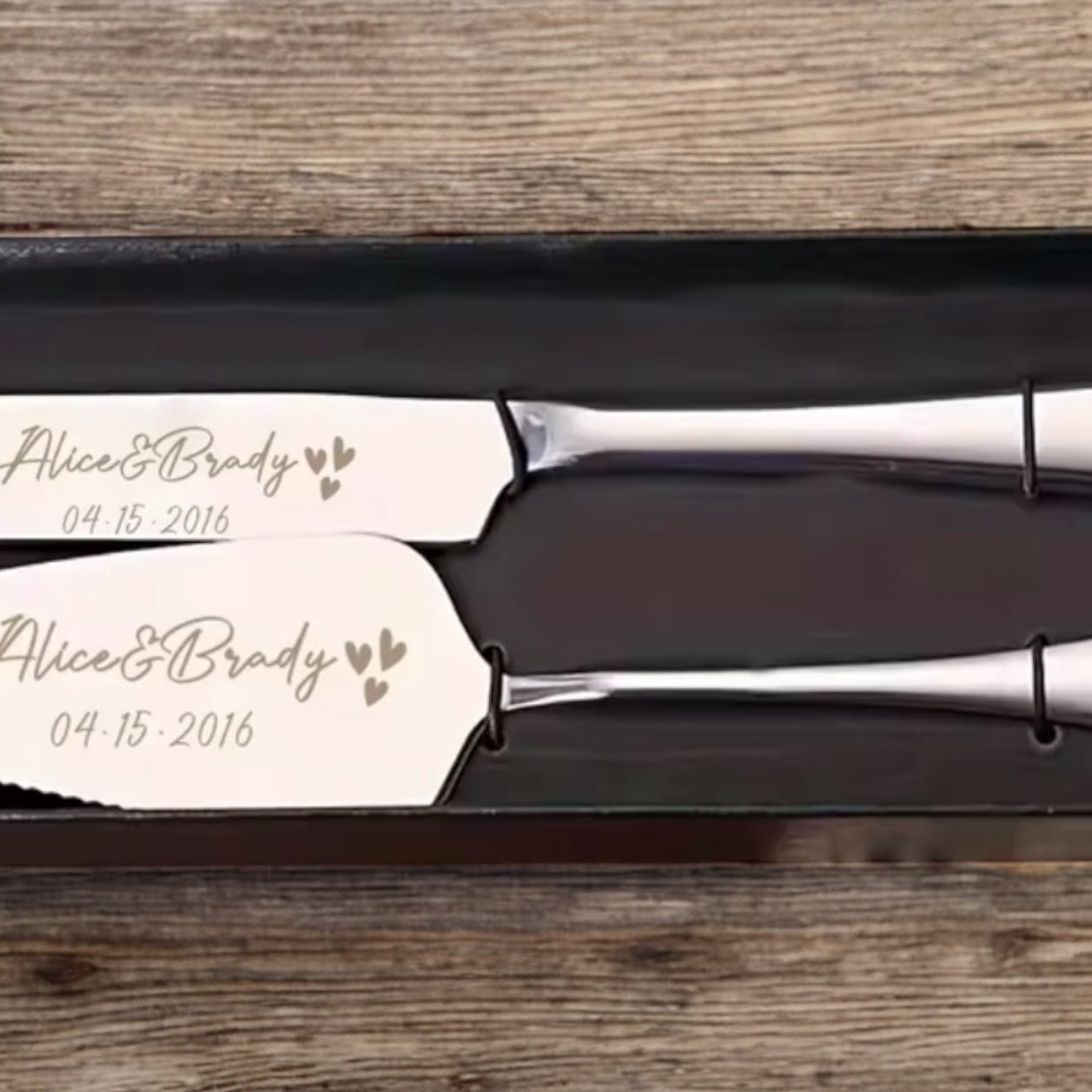 Stunning Wedding Cake Slice Server and Knife Set | Personalised Wedding Cake Slice | Wedding Cake Knife | Gold | Silver | Rose Gold
