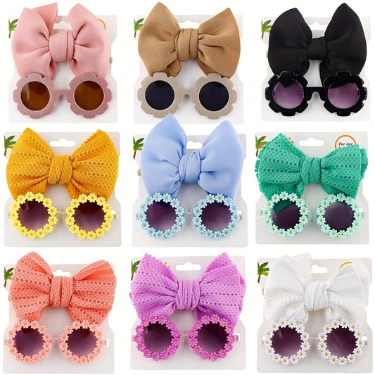 Cute Girls Aged 1-8 years Summer Sunglasses with Matching Bow Hair Bobble Spring/Summer 2025 Designs
