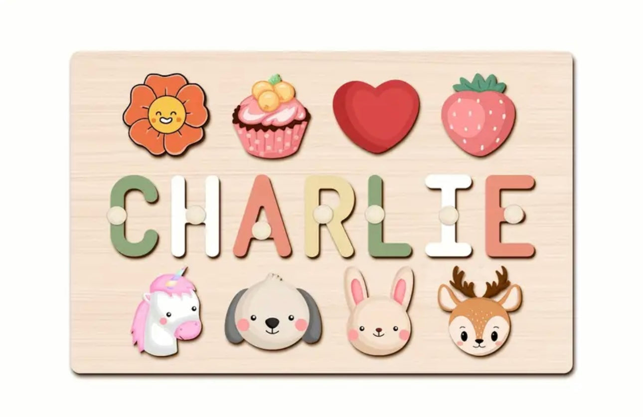Handmade Wooden Personalised Baby Toddler Jigsaw Puzzle | Personalised Baby & Toddler Wooden Toy | 5 Designs | Handmade Toy | Personalised