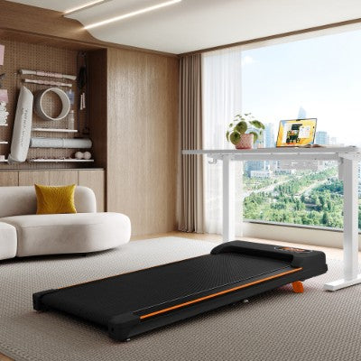 New 2026 Design Low Noise Sleek Easy to Use Folding Under Desk Walking Pad Treadmill With Adjustable Incline, 1-6 Km H Low Noise For Home  Office, LED Display, Magnetic Remote Control, Transport Wheels  Plug, Black.