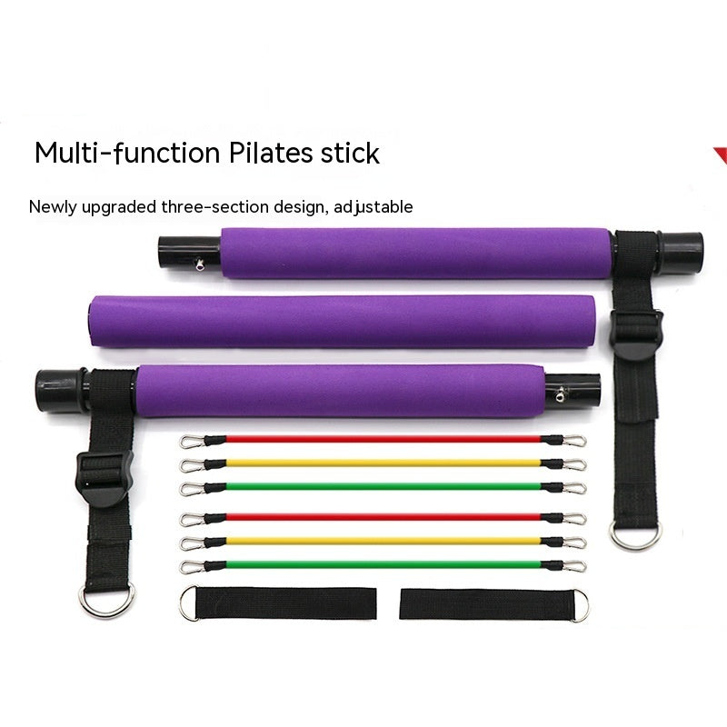 Adjustable Three-section Pilates Stick Thin Stick Fitness Auxiliary Appliance