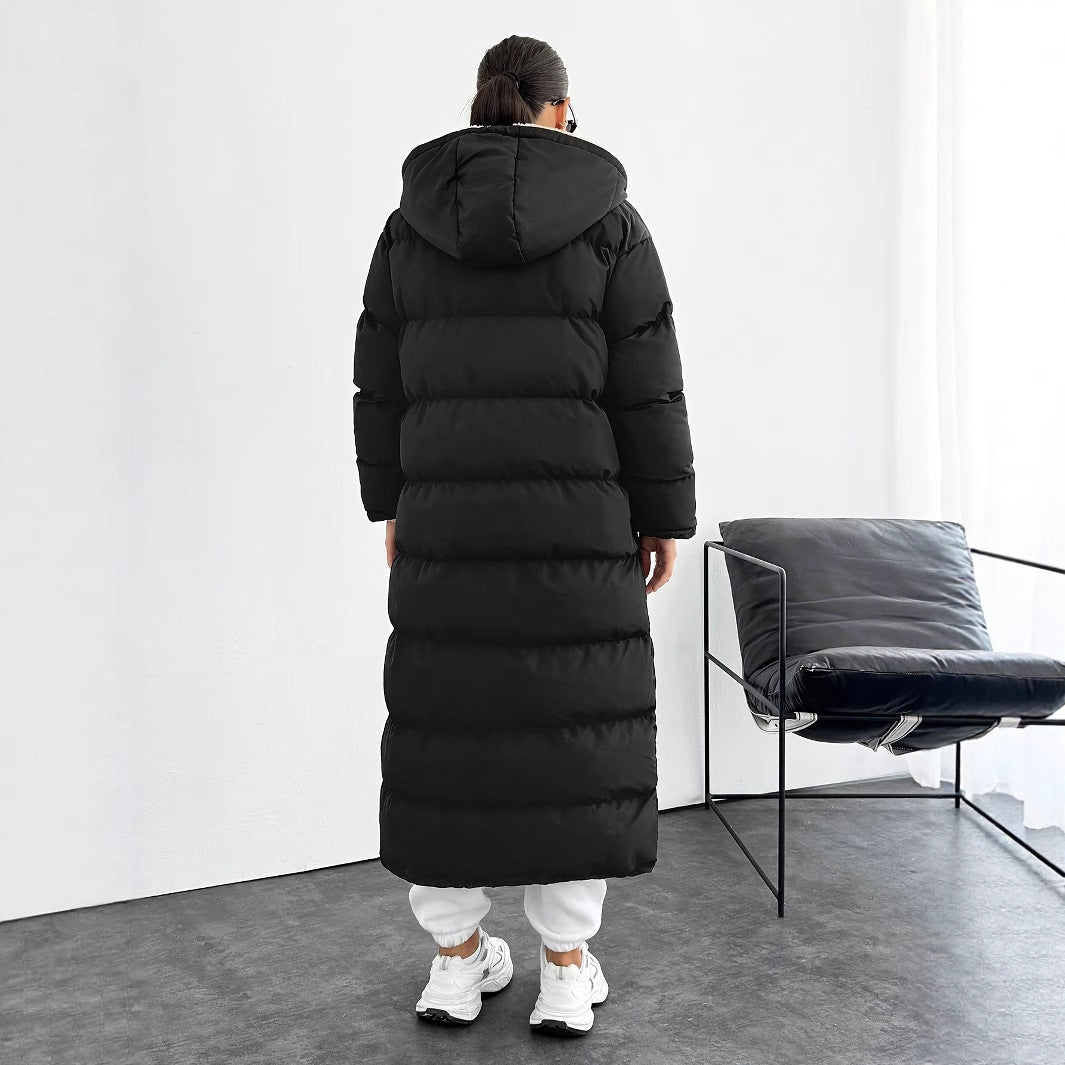 Long Below The Knee Hooded New Leisure Puffer Jacket Coat