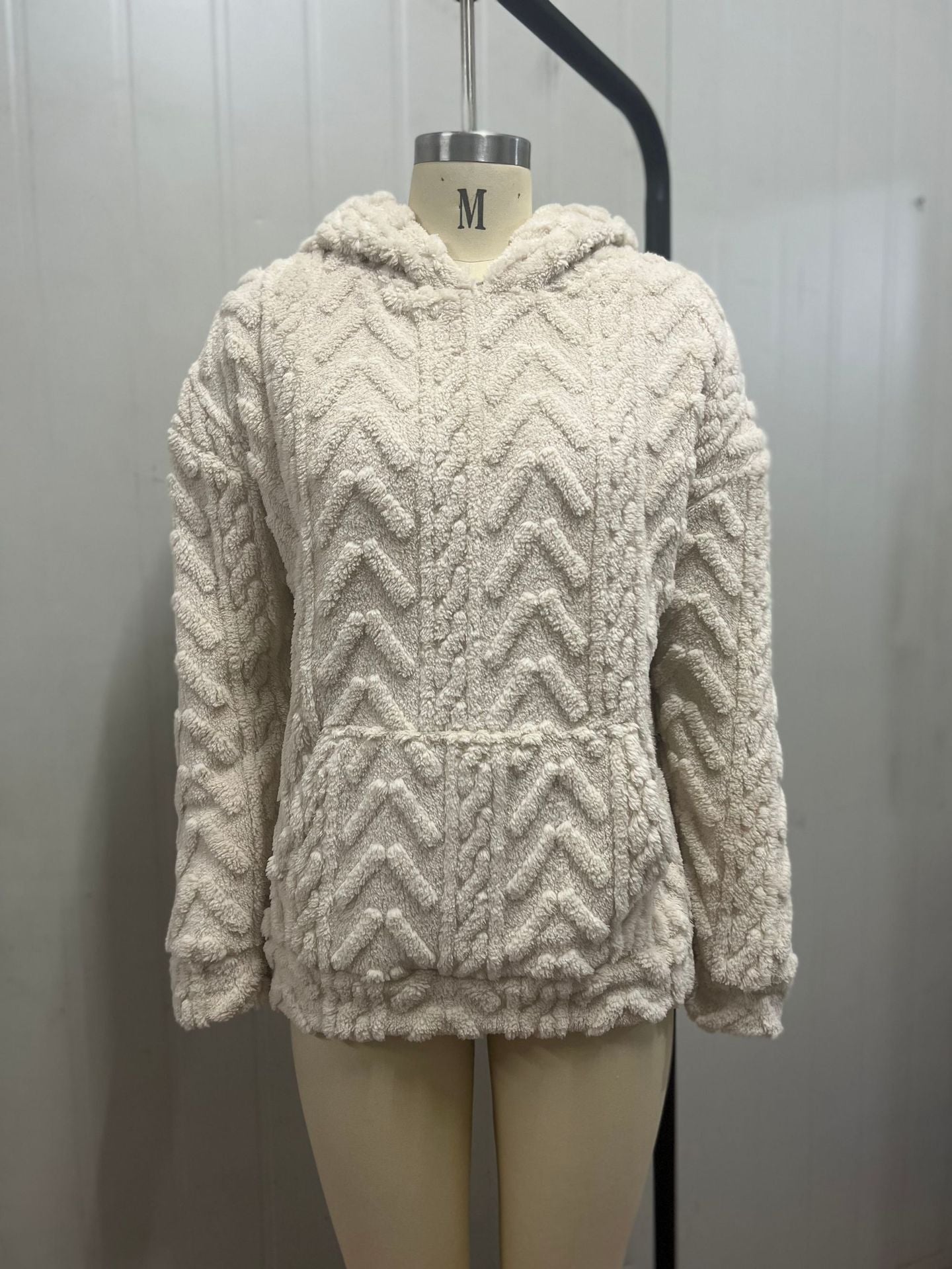 Women's Super Cosy Warm Autumn Fashion Jumper Jacquard Hooded Loose Fleece Sweatshirt