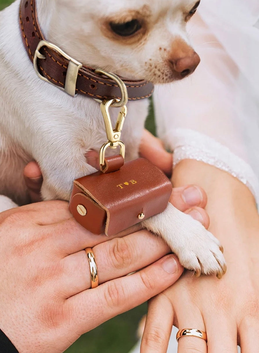 Personalised Wedding Ring Bearer Pouch for Dogs | Wedding Ring Box for Dog Collars | Personalised Wedding Ring Holder for Pet Ring Bearer