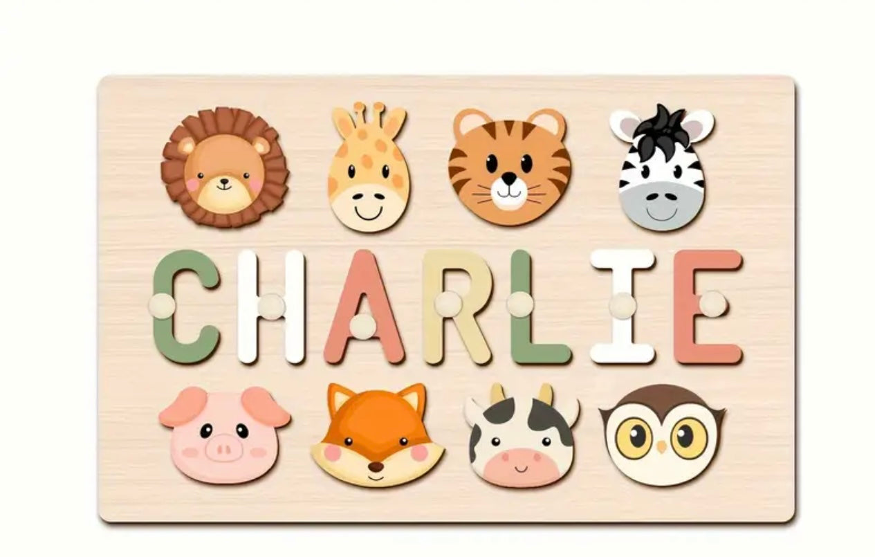Handmade Wooden Personalised Baby Toddler Jigsaw Puzzle | Personalised Baby & Toddler Wooden Toy | 5 Designs | Handmade Toy | Personalised
