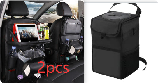 Practical Stylish Car Storage, Keep Your Car Neat And Tidy in High Quality Faux Leather, PU Leather Car Storage Bag Multifunction Seat Back Tray Hanging Bag Waterproof Car Organizer Automotive Interior Accessories