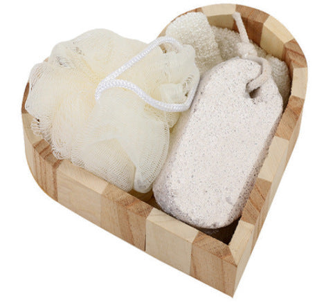 Bathroom Bath Set Love Wooden Barrel Gift Set