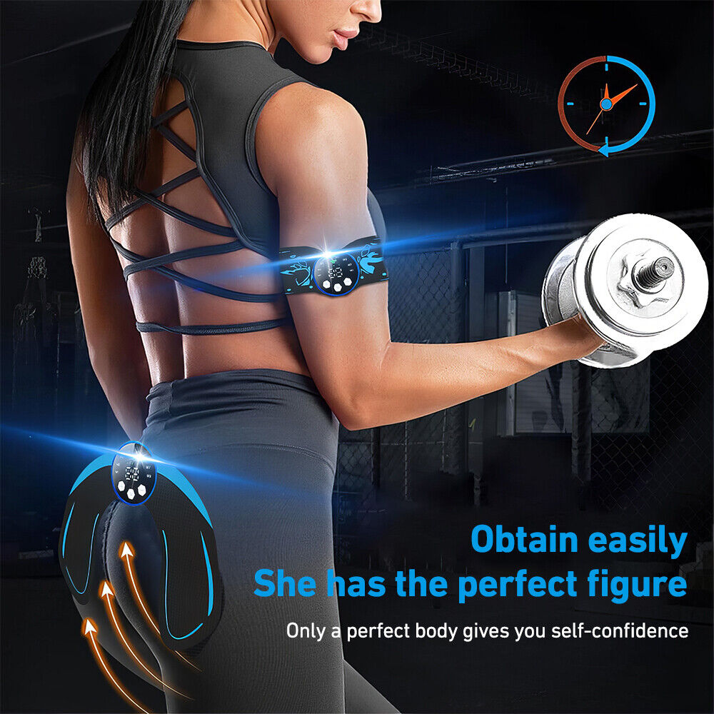 EMS Abdominal Muscle Toning Trainer Build and Maintain Muscle Mass ABS Stimulator AB Hip Arm Toner Fitness Belt