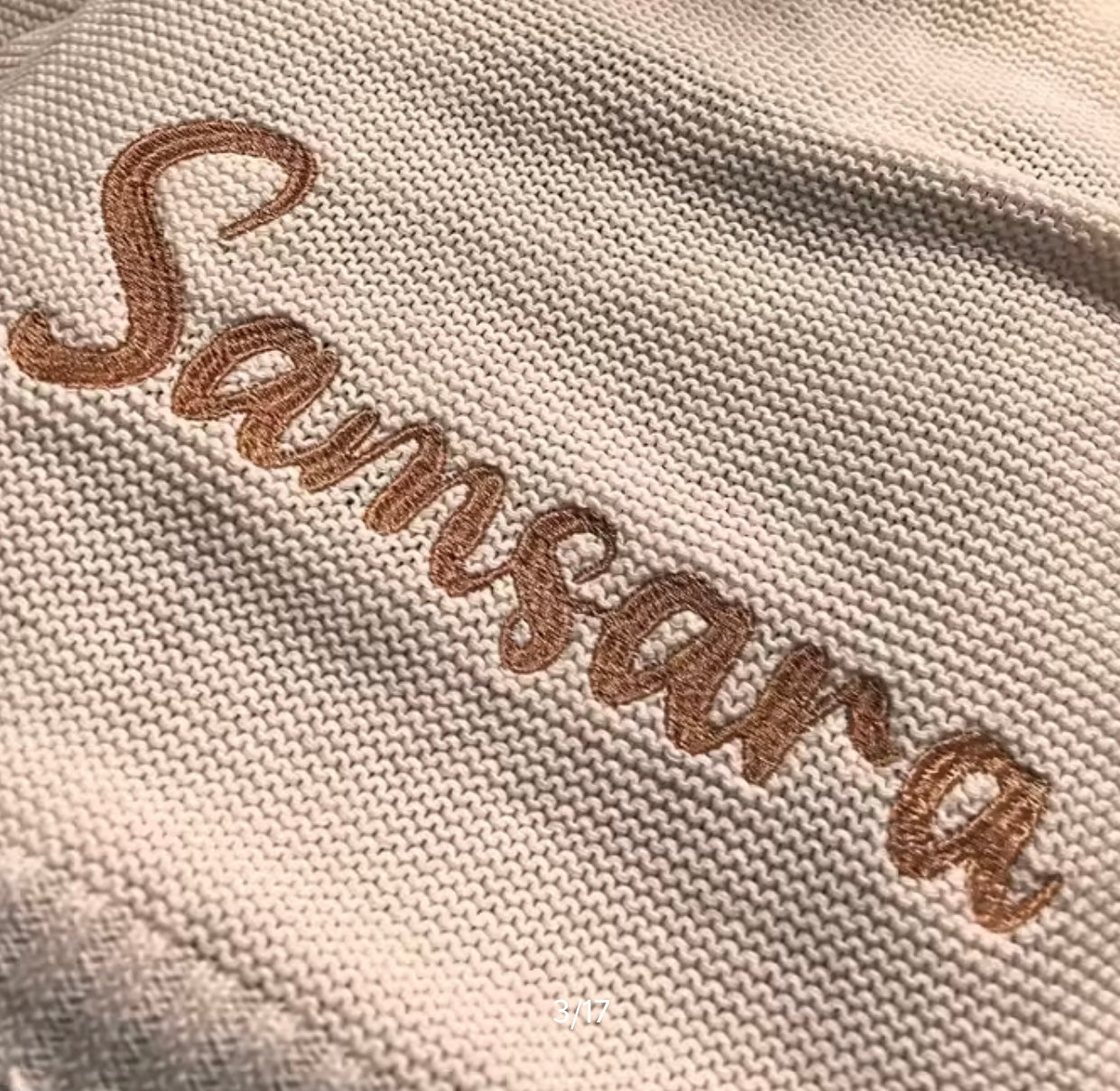 Beautiful Handmade Personalised Knitted Baby Blanket Organic Cotton and Soft Bamboo Material For a Snuggly Cosy Feel. Baby Gift Baby Shower