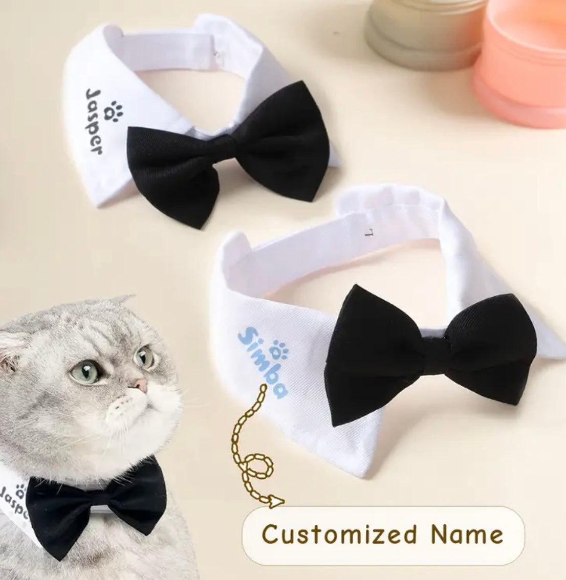Personalised Dog Best Man Bow Tie Collar | Cat  Wedding Collar | Dog Wedding Collar | Personalised Dog Wedding Collar | Pet Wedding Collar