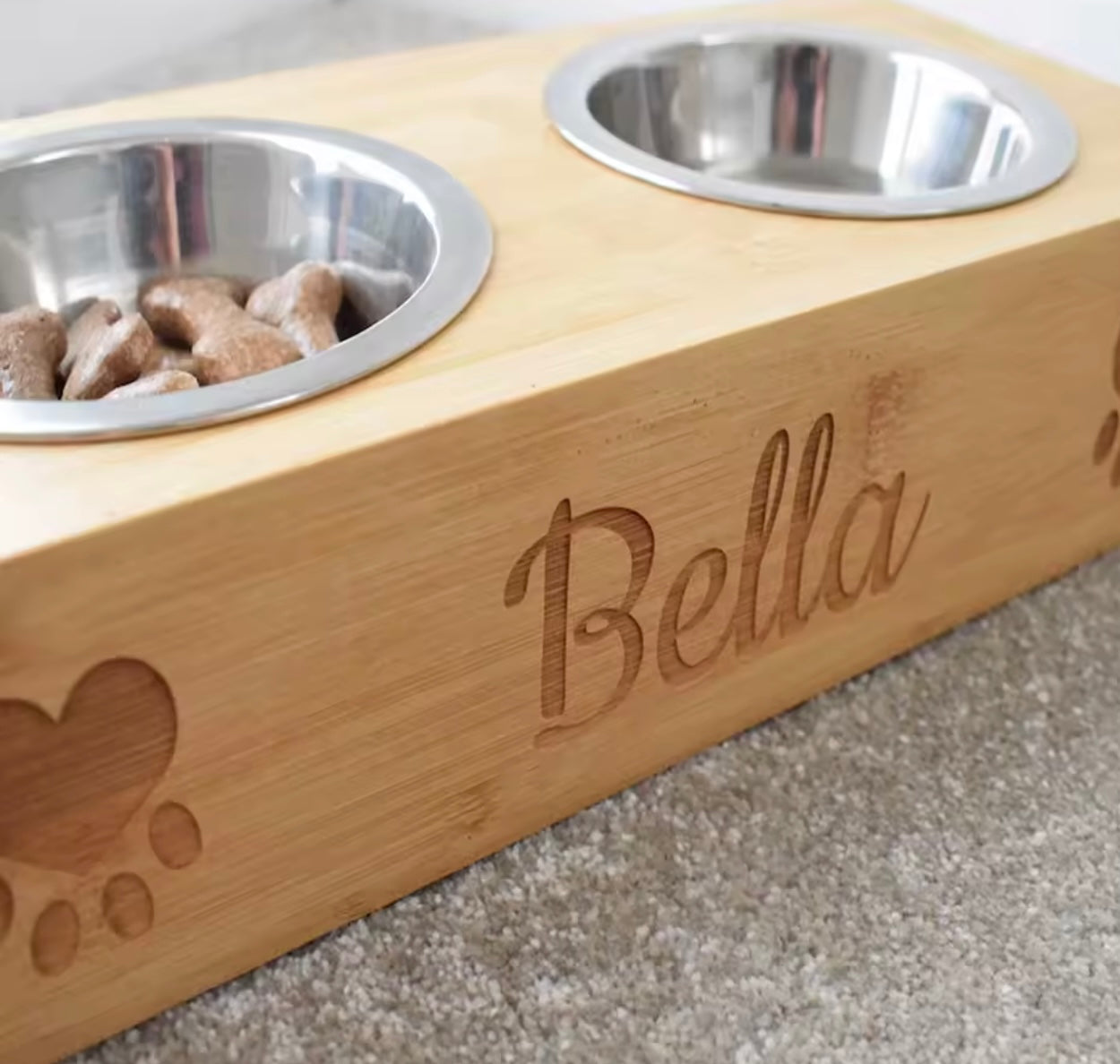 Personalised Wooden Pet Bowl | Personalised Dog Bowl | Personalised Cat Bowl | Wooden Handmade | UK Made | Pet Feeder | Dog Feeder | Pet
