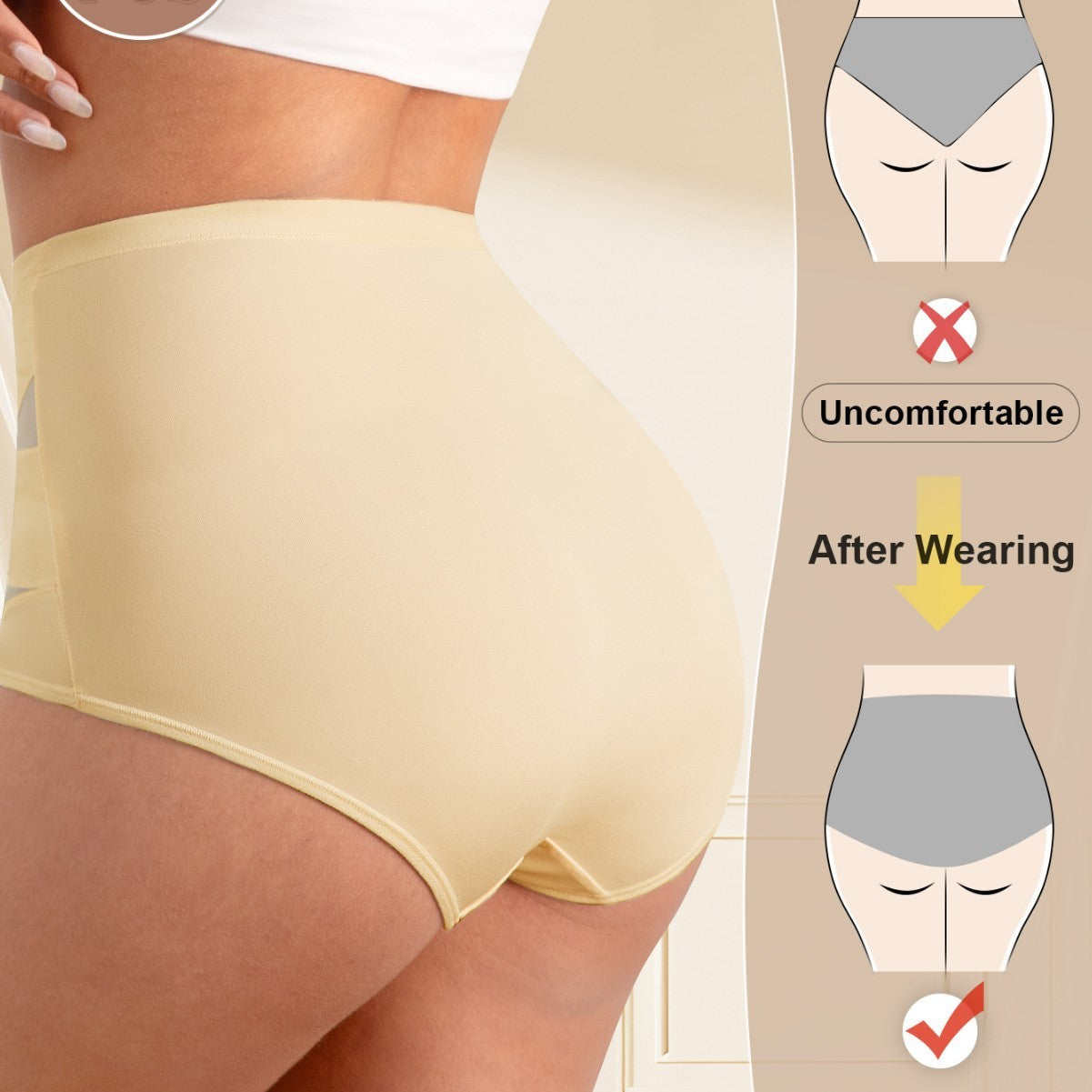High Waist Seamless Belly Contracting Women's Bum Lift Knickers