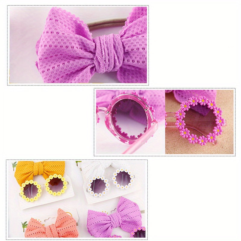 Cute Girls Aged 1-8 years Summer Sunglasses with Matching Bow Hair Bobble Spring/Summer 2025 Designs