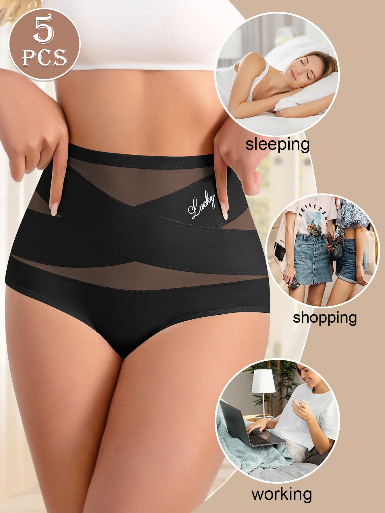 High Waist Seamless Belly Contracting Women's Bum Lift Knickers