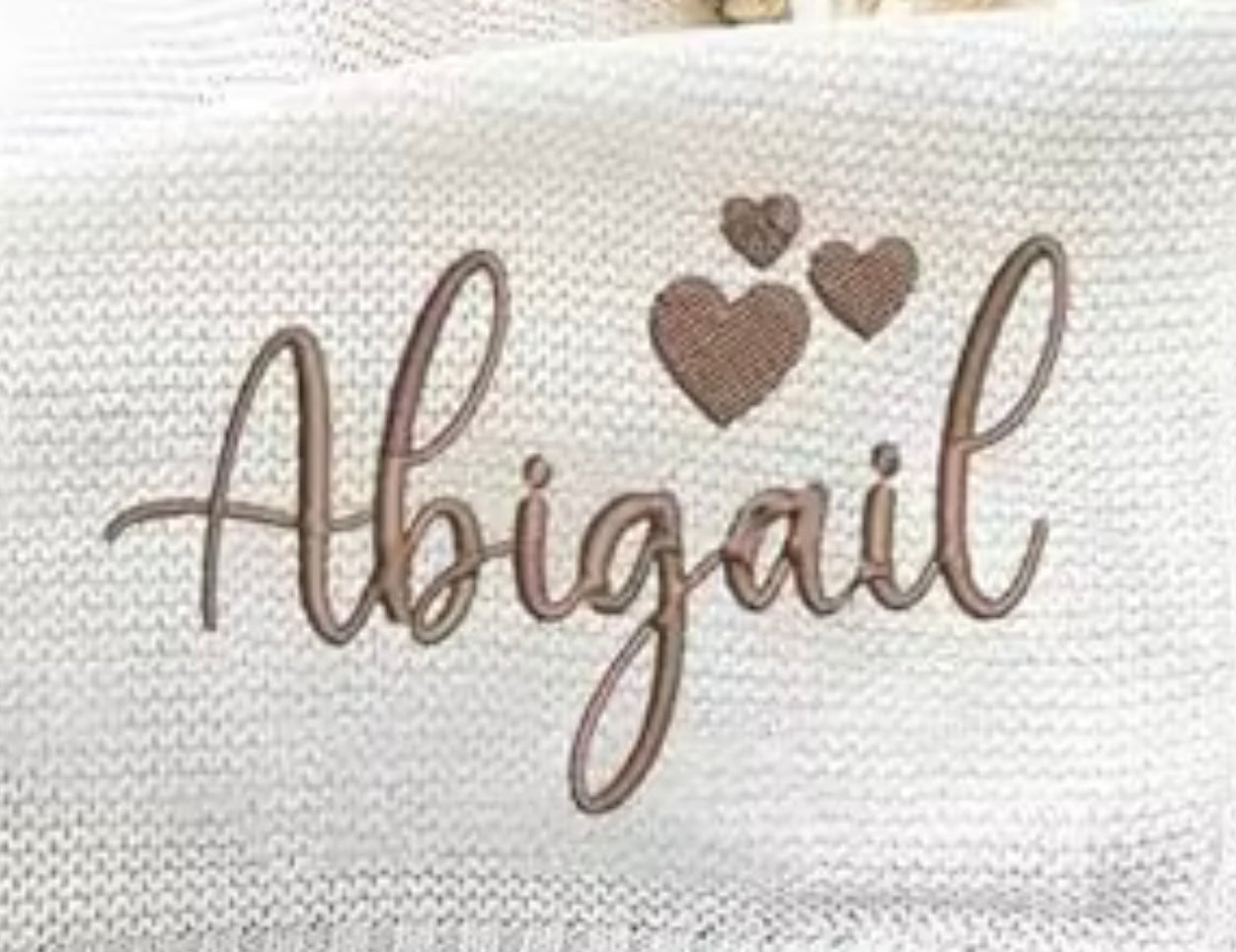 Beautiful Handmade Personalised Knitted Baby Blanket Organic Cotton and Soft Bamboo Material For a Snuggly Cosy Feel. Baby Gift Baby Shower