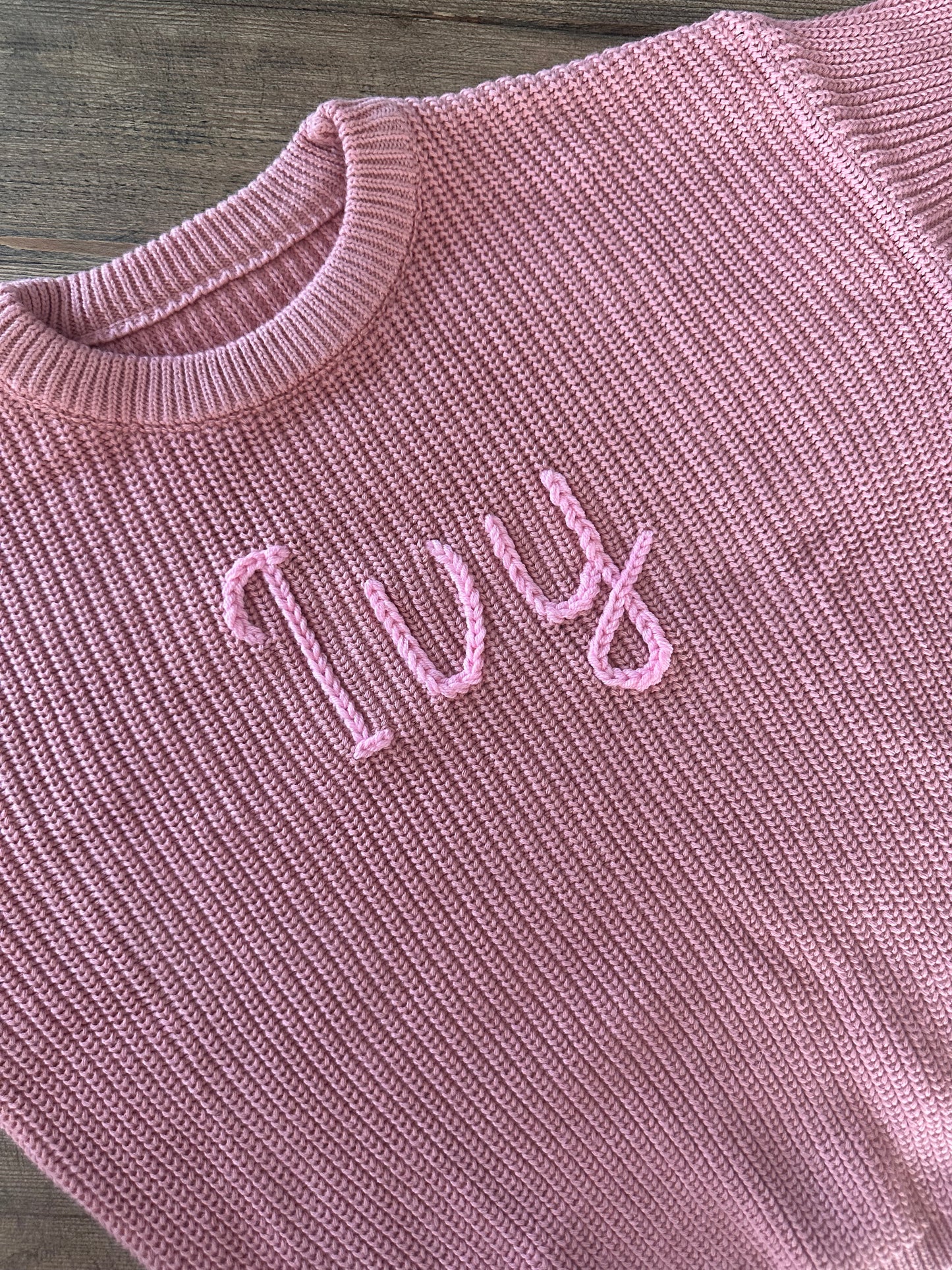 Handmade Knitted Personalised Kids Jumper Embroidered Knitted Jumper Children’s Knitted Jumper Embroidered Name Personalised Boys and Girls