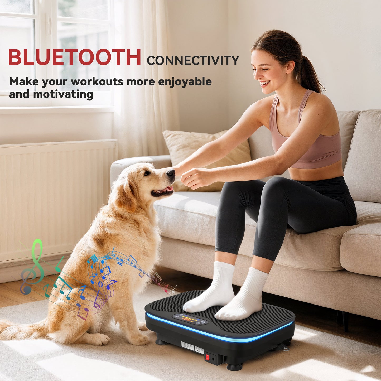 99 Speed Vibration Plate Muscle Toning Exercise Machine UK SPORTNOW Vibration Plate Exercise Machine With Cool Lights, 99 Speed Levels