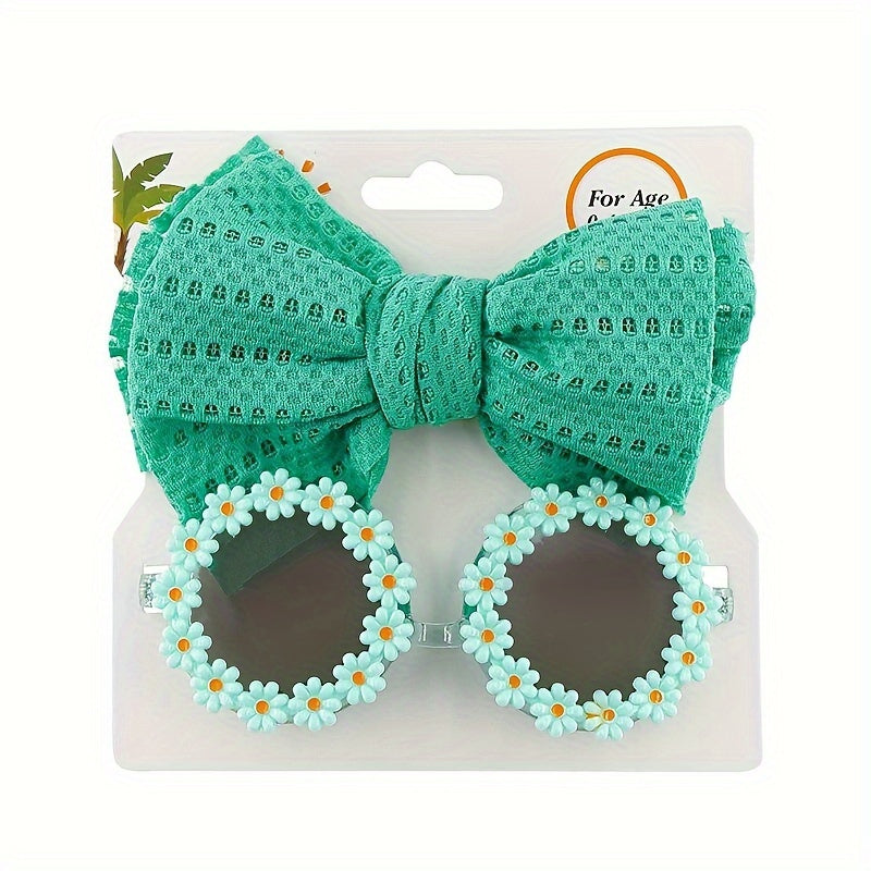 Cute Girls Aged 1-8 years Summer Sunglasses with Matching Bow Hair Bobble Spring/Summer 2025 Designs