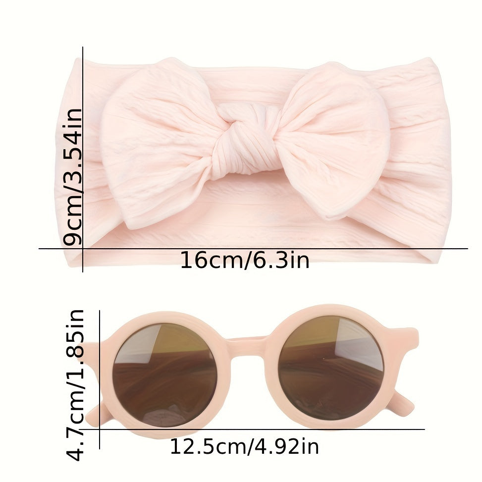 Cute Baby and Toddler Sunglasses and Headband Set 2pcs Baby Girls Bow Headband & Glasses Accessories