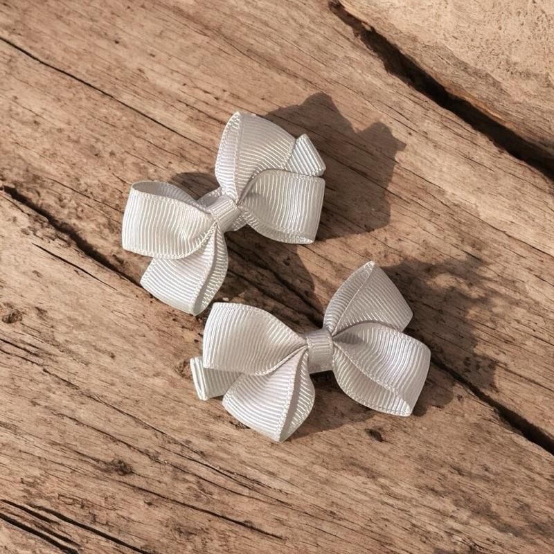 Baby Bow Clip 2 Pack -Yellows - Ages 6 Months Plus - Safety Hair Clip