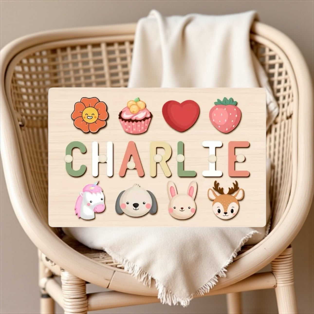 Handmade Wooden Personalised Baby Toddler Jigsaw Puzzle | Personalised Baby & Toddler Wooden Toy | 5 Designs | Handmade Toy | Personalised