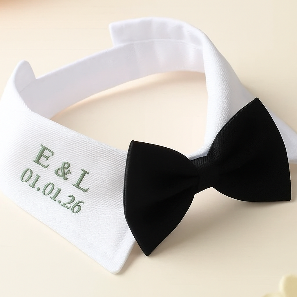 Personalised Dog Best Man Bow Tie Collar | Cat  Wedding Collar | Dog Wedding Collar | Personalised Dog Wedding Collar | Pet Wedding Collar