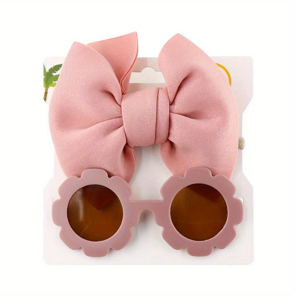 Cute Girls Aged 1-8 years Summer Sunglasses with Matching Bow Hair Bobble Spring/Summer 2025 Designs