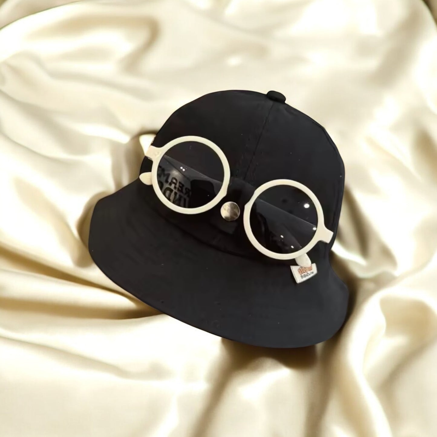 Summer Baby and Toddler Bucket Hat With Sunglasses Fits Ages 1- 4 Boys Sun Hat Large Brim Sunscreen Kids Hat