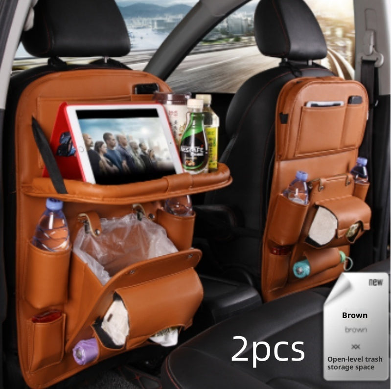 Practical Stylish Car Storage, Keep Your Car Neat And Tidy in High Quality Faux Leather, PU Leather Car Storage Bag Multifunction Seat Back Tray Hanging Bag Waterproof Car Organizer Automotive Interior Accessories