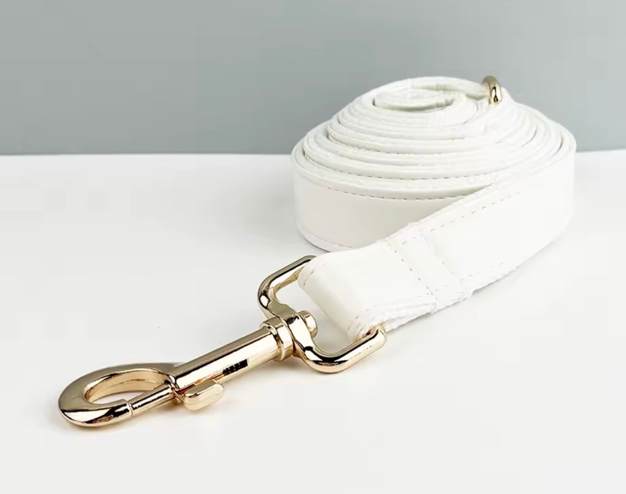 White Faux Leather Wedding Dog Collar & Lead Set Wedding Dog Harness  Engraved Metal Clasp. Personalised. Dog Wedding Bow. Dog Wedding Guest