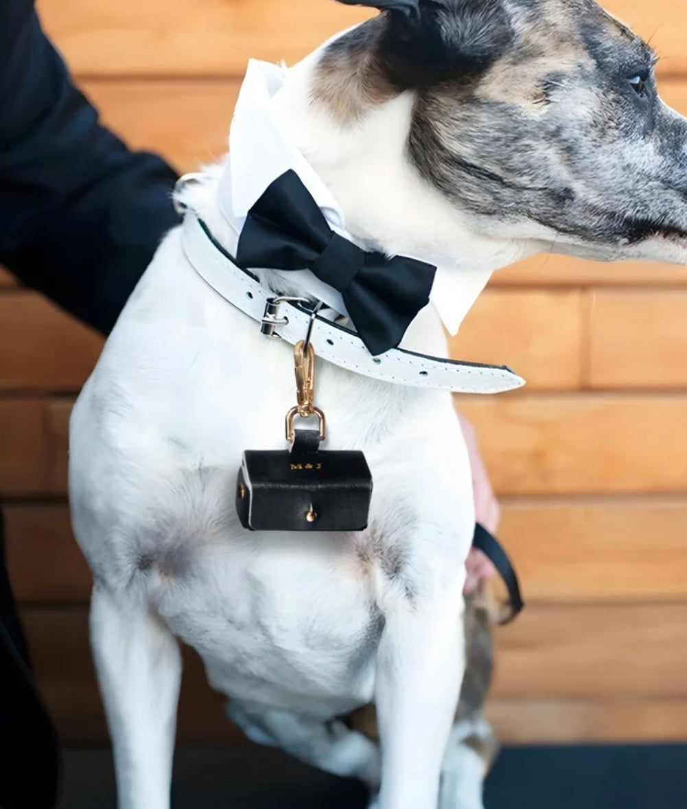 Personalised Wedding Ring Bearer Pouch for Dogs | Wedding Ring Box for Dog Collars | Personalised Wedding Ring Holder for Pet Ring Bearer