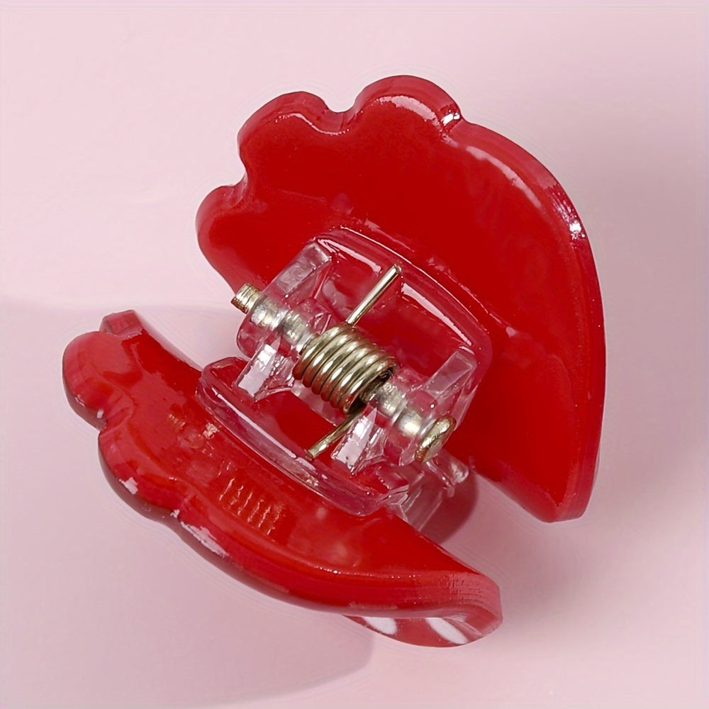 Pack 2 mini baby claw clips Sweet Strawberry Hair Clips Mini, Non-Slip Claw Clips in Cute Summer Strawberry Design -
