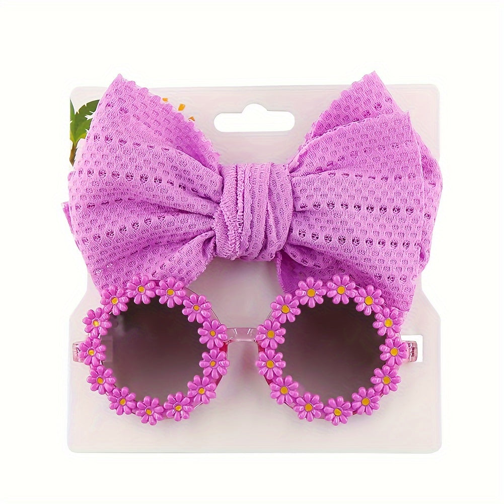 Cute Girls Aged 1-8 years Summer Sunglasses with Matching Bow Hair Bobble Spring/Summer 2025 Designs