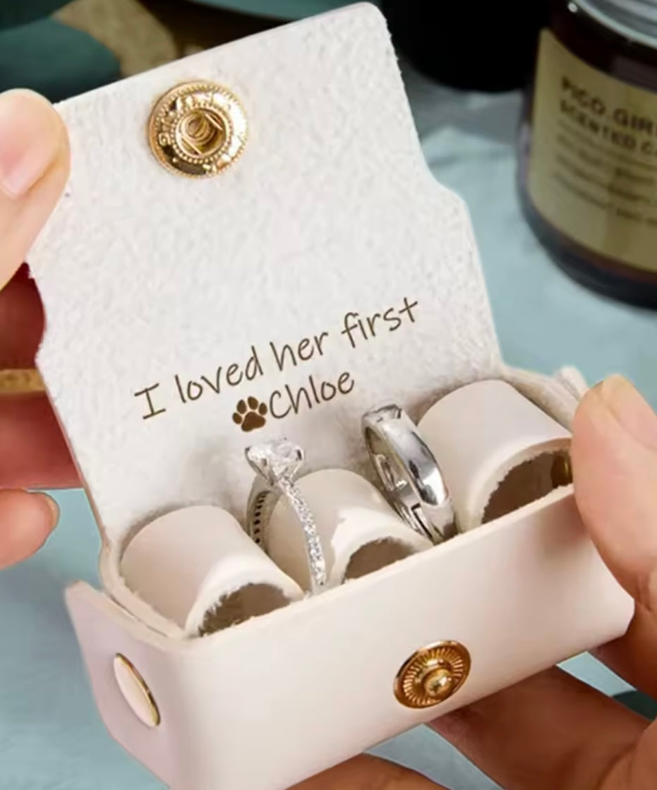 Personalised Wedding Ring Bearer Pouch for Dogs | Wedding Ring Box for Dog Collars | Personalised Wedding Ring Holder for Pet Ring Bearer