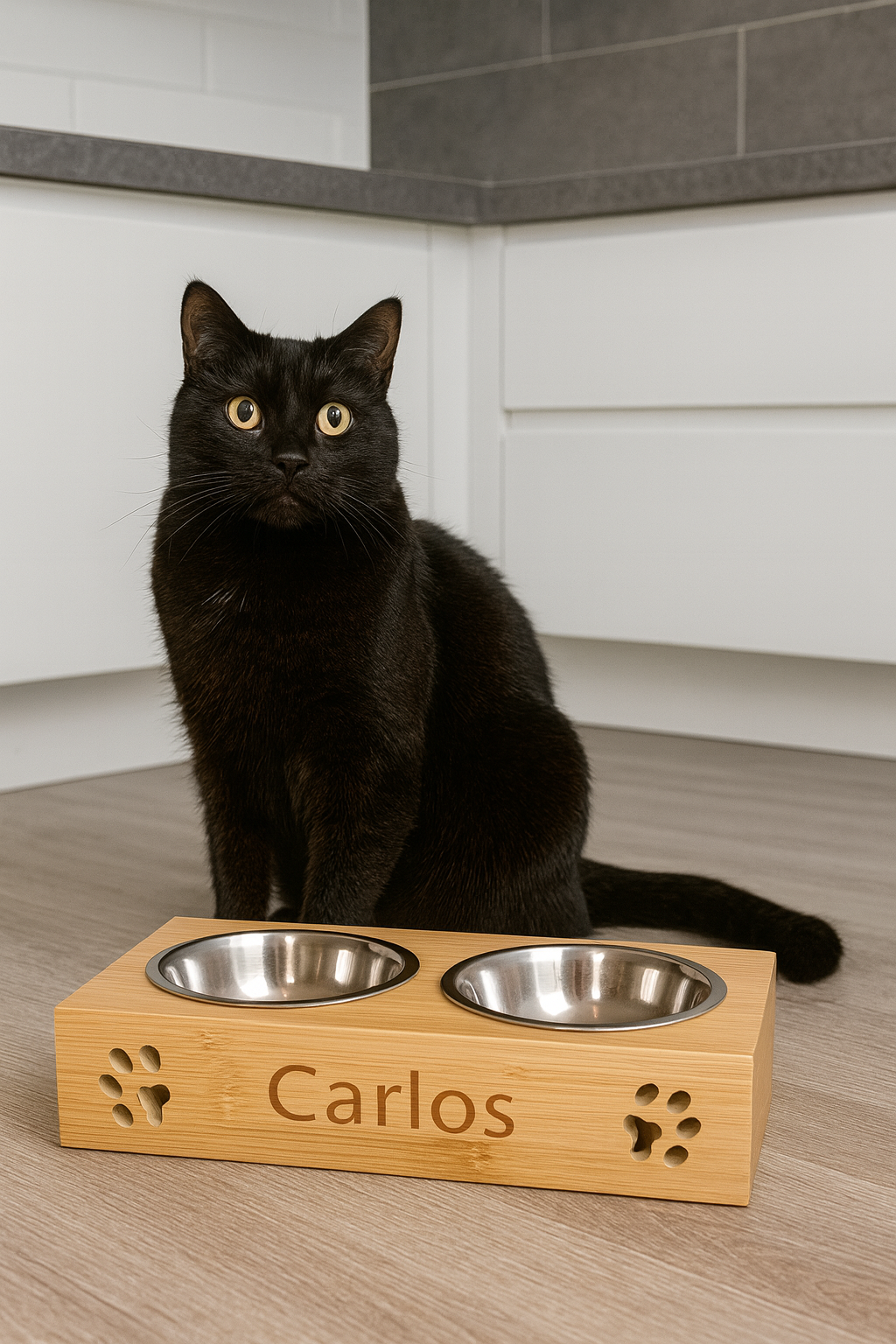 Personalised Wooden Pet Bowl | Personalised Dog Bowl | Personalised Cat Bowl | Wooden Handmade | UK Made | Pet Feeder | Dog Feeder | Pet