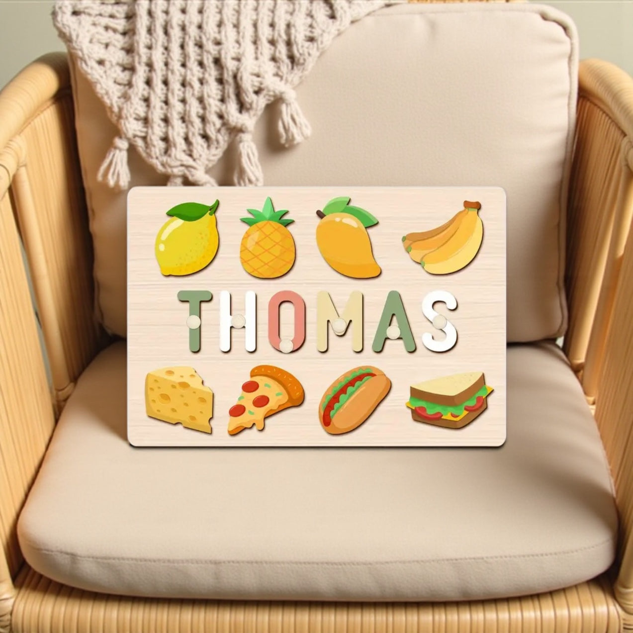 Handmade Wooden Personalised Baby Toddler Jigsaw Puzzle | Personalised Baby & Toddler Wooden Toy | 5 Designs | Handmade Toy | Personalised