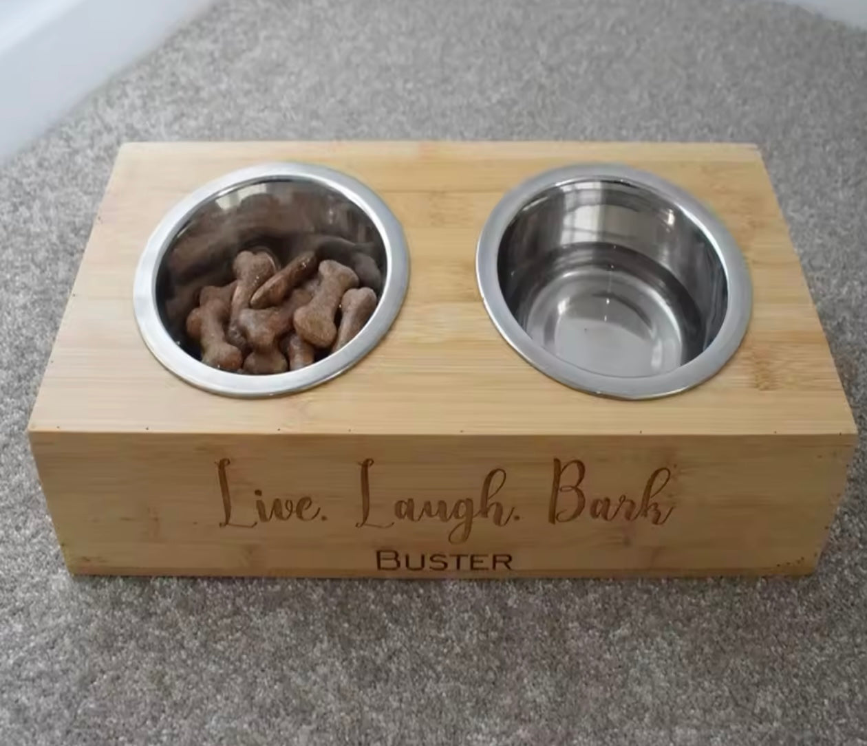 Personalised Wooden Pet Bowl | Personalised Dog Bowl | Personalised Cat Bowl | Wooden Handmade | UK Made | Pet Feeder | Dog Feeder | Pet