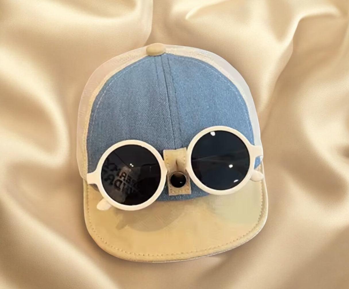 Summer Baby and Toddler Baseball Cap With Sunglasses Boys Summer Hat Sun Hat Kids Summer