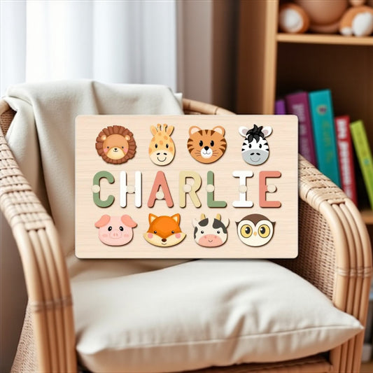 Handmade Wooden Personalised Baby Toddler Jigsaw Puzzle | Personalised Baby & Toddler Wooden Toy | 5 Designs | Handmade Toy | Personalised