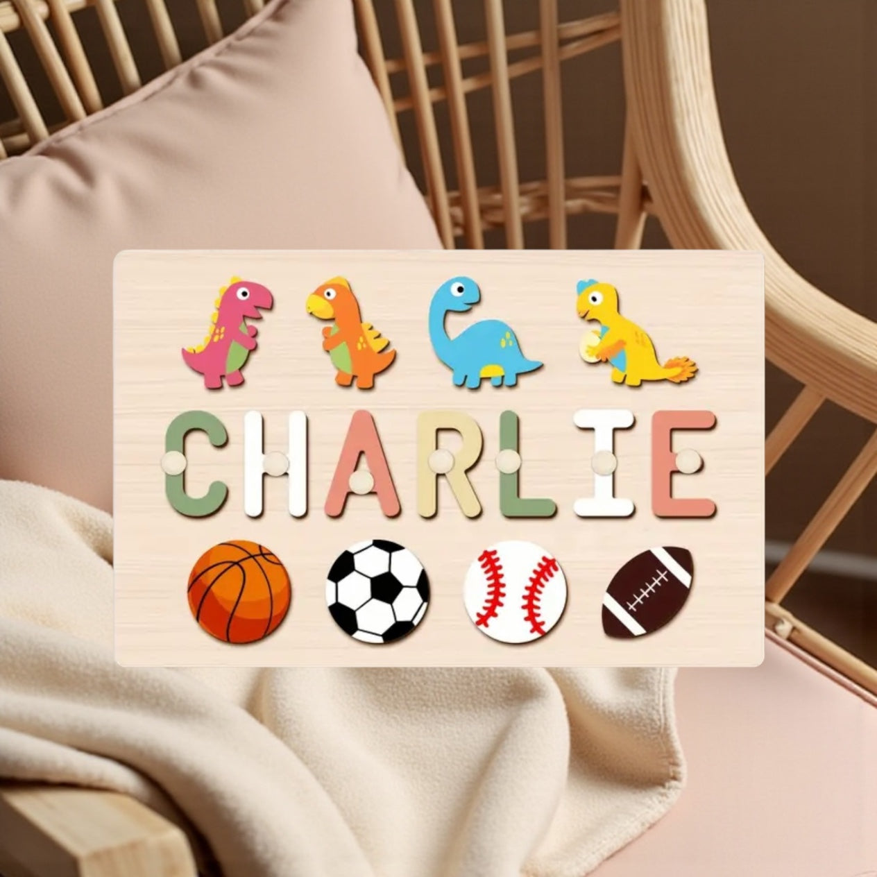 Handmade Wooden Personalised Baby Toddler Jigsaw Puzzle | Personalised Baby & Toddler Wooden Toy | 5 Designs | Handmade Toy | Personalised