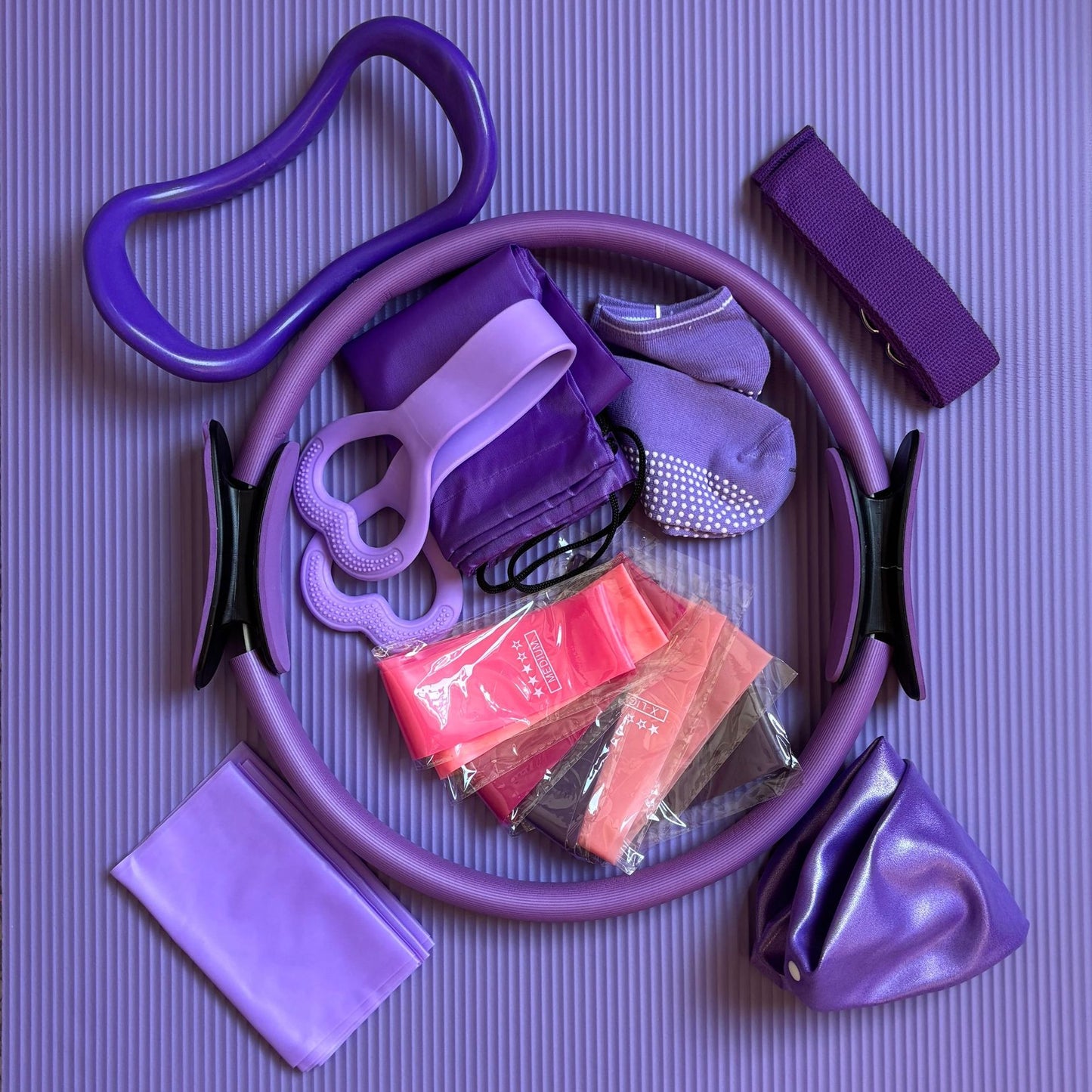 Pilates Ring Fitness 14-piece Set High Quality, Yoga Ball, Resistance Bands, Pilates Grip Socks, Pilates Equipment, Yoga Equipment, Home Fitness, Home Gym