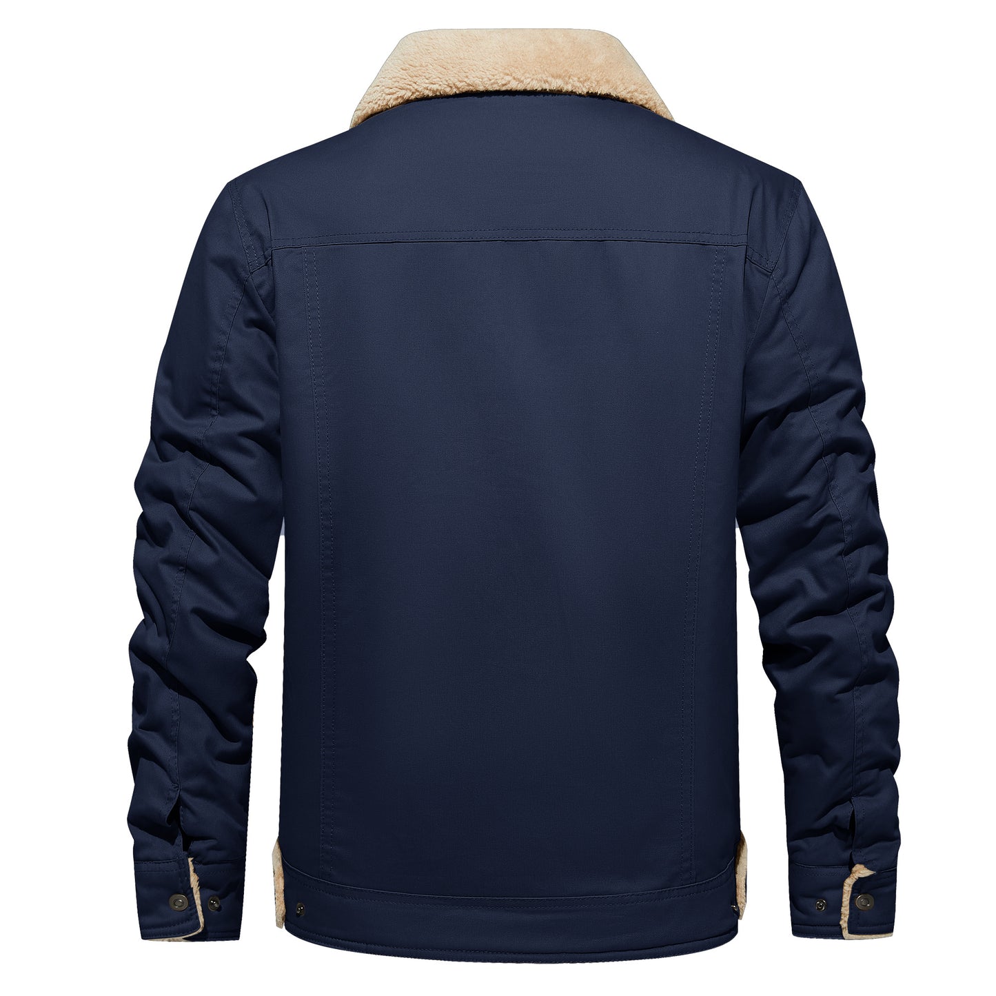 Men's Winter Jacket Lined Sherpa Jacket Warm Trucker Coat Multi Pocket