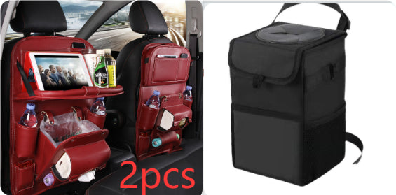 Practical Stylish Car Storage, Keep Your Car Neat And Tidy in High Quality Faux Leather, PU Leather Car Storage Bag Multifunction Seat Back Tray Hanging Bag Waterproof Car Organizer Automotive Interior Accessories